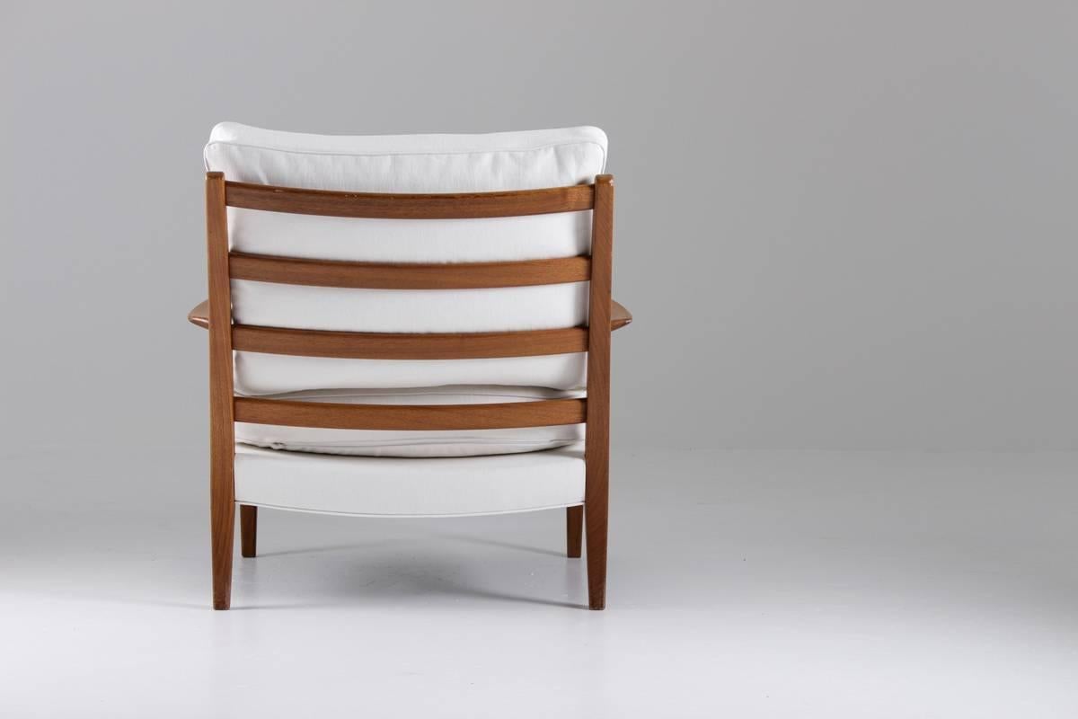 Fabric Midcentury Swedish Lounge Chairs 