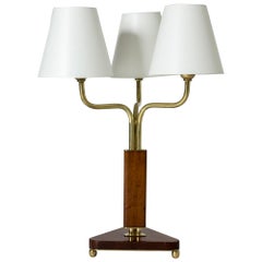 Midcentury Swedish Mahogany Table Lamp