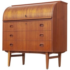 Midcentury Swedish Modern Egon Ostergaard Rolltop Secretary Desk