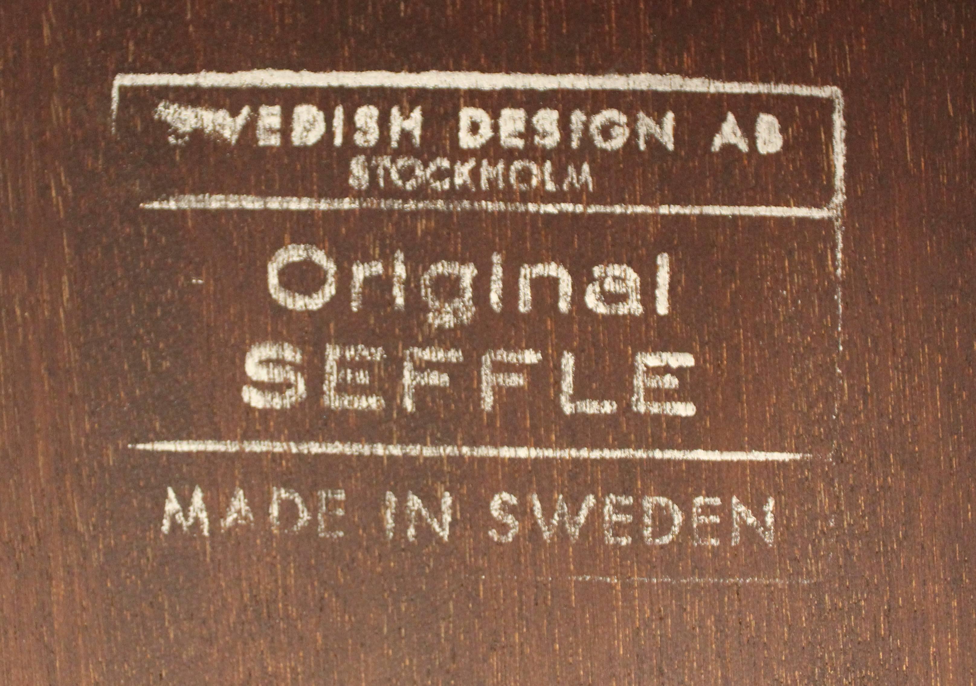 Midcentury Swedish Modern Seffle Rosewood Full Size Headboard 3
