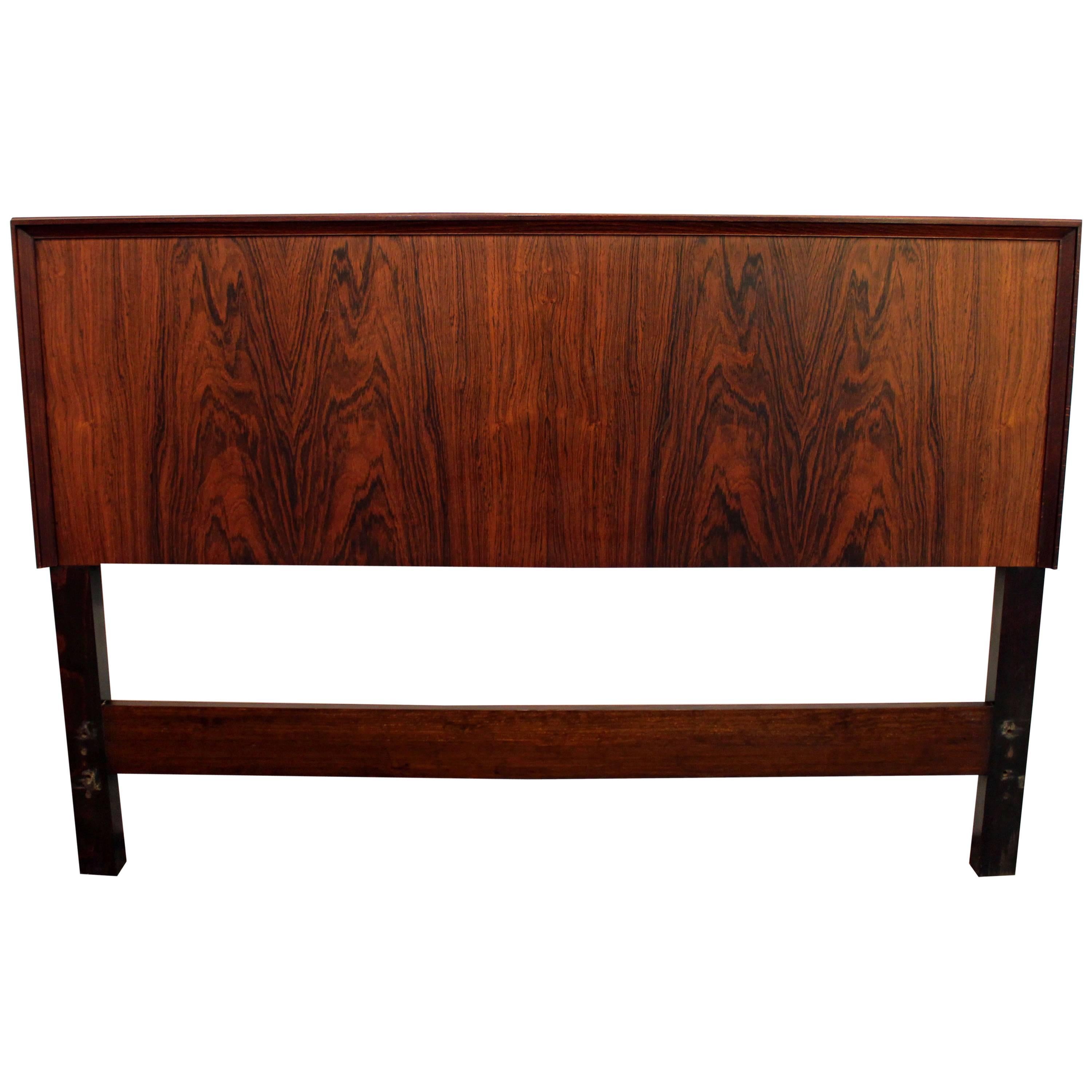 Midcentury Swedish Modern Seffle Rosewood Full Size Headboard