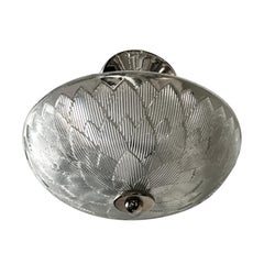 Midcentury Swedish Molded Glass Light Fixture