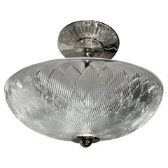 Midcentury Swedish Molded Glass Light Fixture