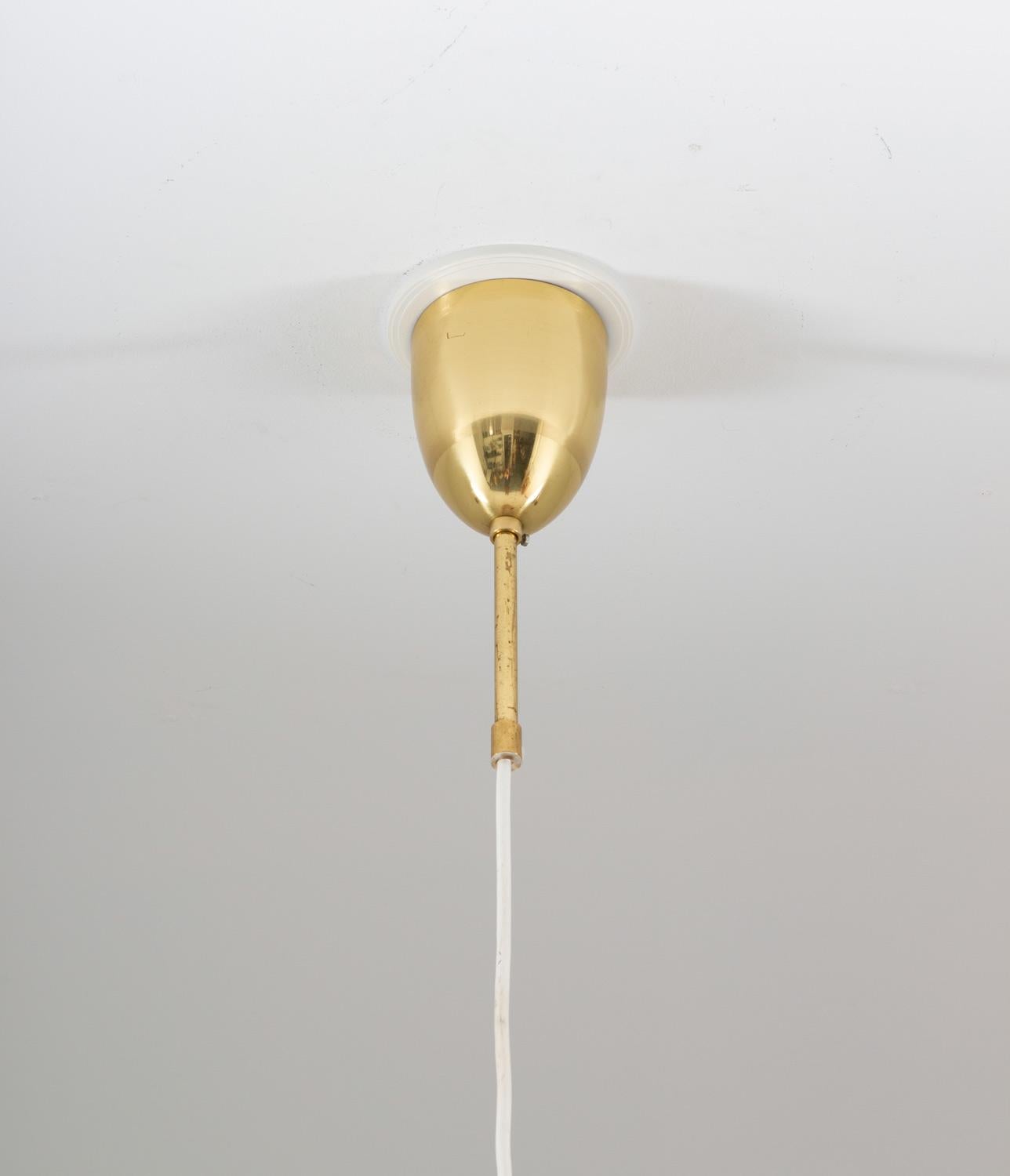 Midcentury Swedish Pendants in Brass and Leather by Hans-Agne Jakobsson 2