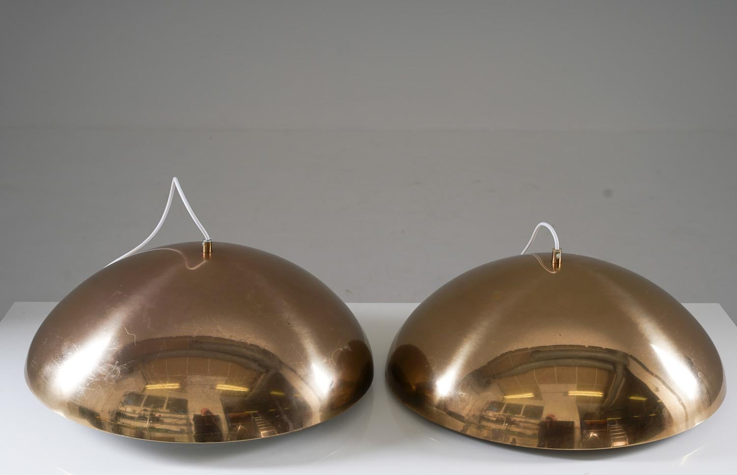 Midcentury Swedish Pendants in Brass by Bergboms For Sale 2