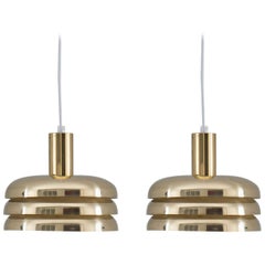 Midcentury Swedish Pendants in Brass by Hans-Agne Jakobsson