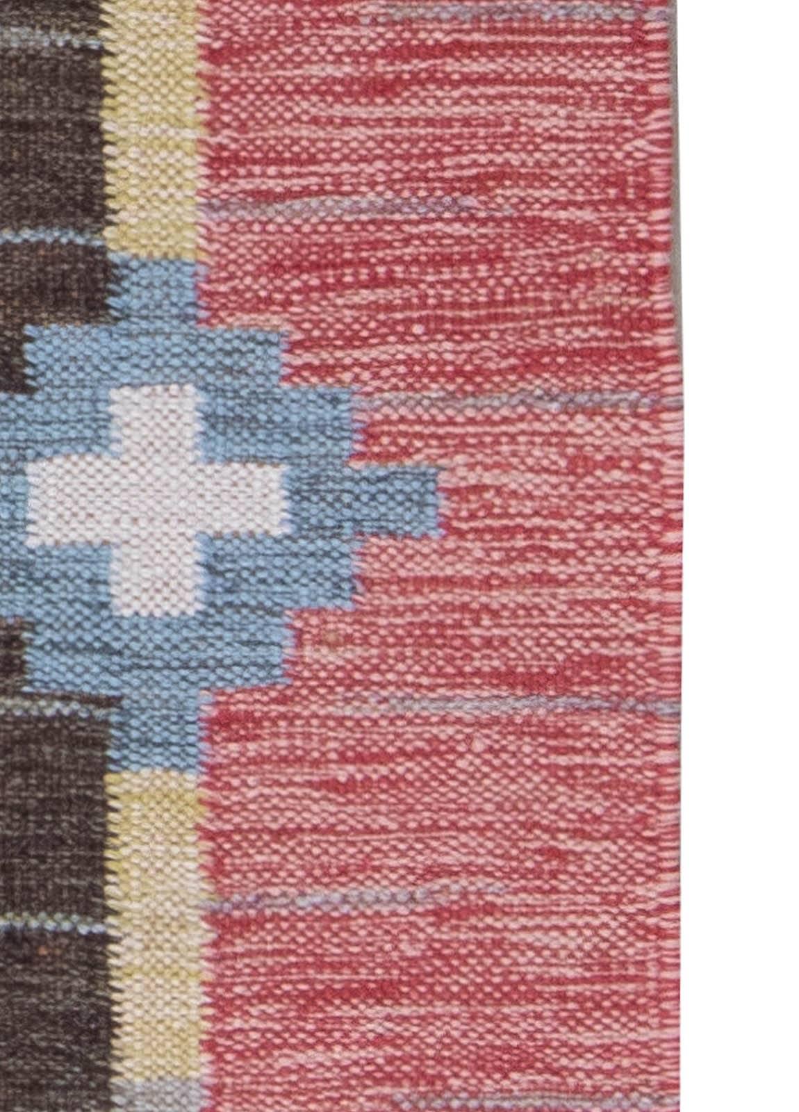 Mid-20th Century Swedish Flat-Weave Runner by Sverker Greuholm In Good Condition For Sale In New York, NY