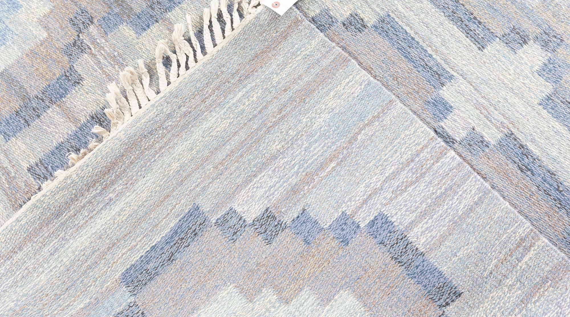 Schwedischer Rolakan-Teppich von Ingegerd Silow aus der Jahrhundertmitte (Wolle) im Angebot