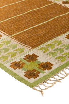 Midcentury Swedish Röllakan Flat-Weave Rug by Berit Woelfer, 1950s