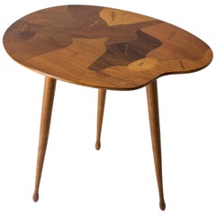 Midcentury Swedish Side Table with Inlays