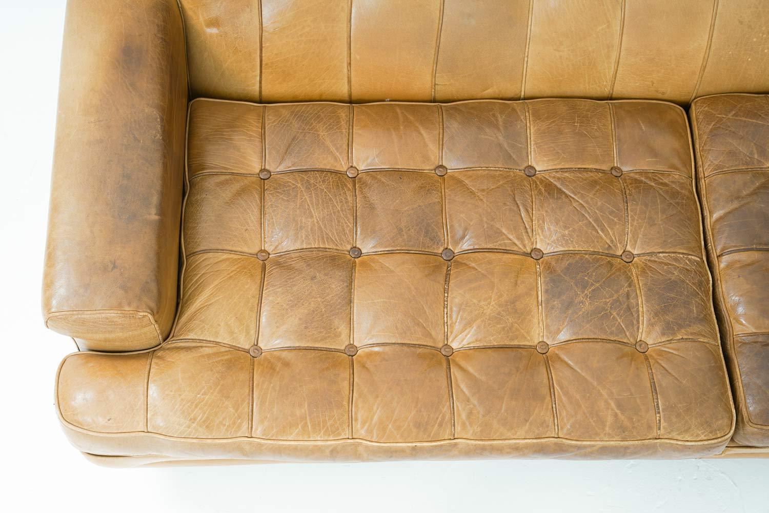 Leather Midcentury Swedish Sofa 