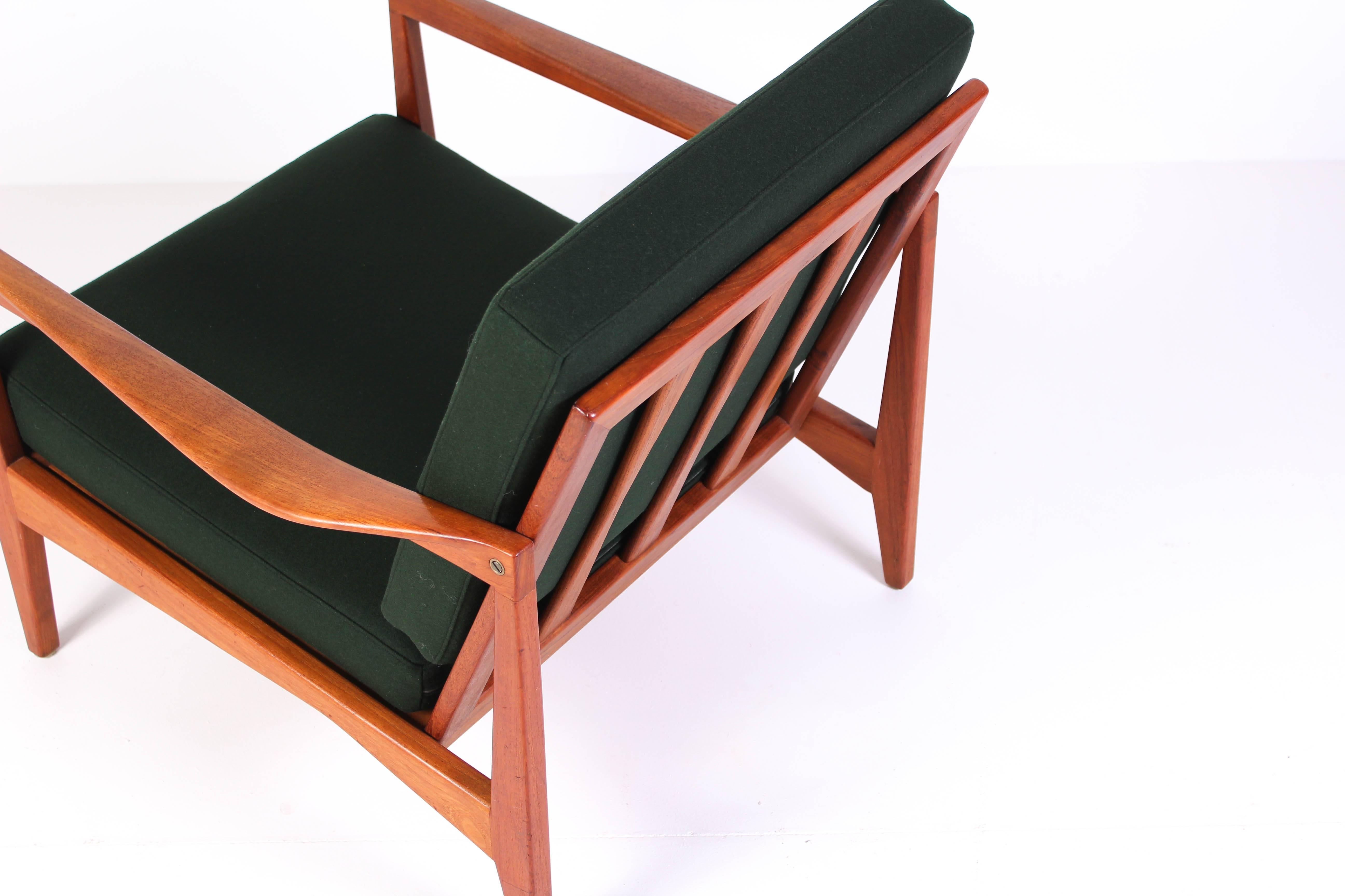 Wool Midcentury Swedish Svante Skogh Teak Easy Chair