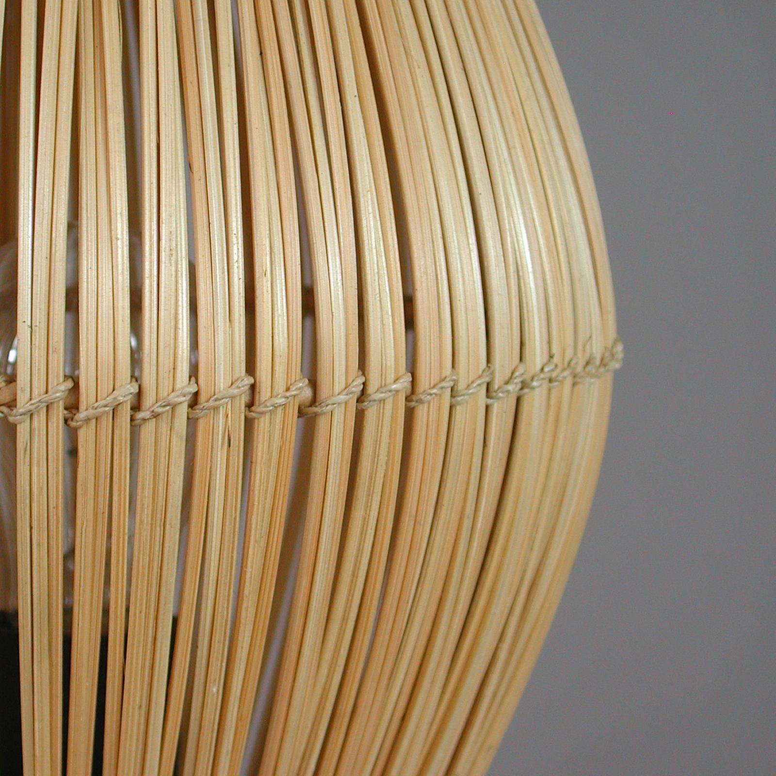 Midcentury Swedish Teak and Rattan Table Lamp, 1950s For Sale 7