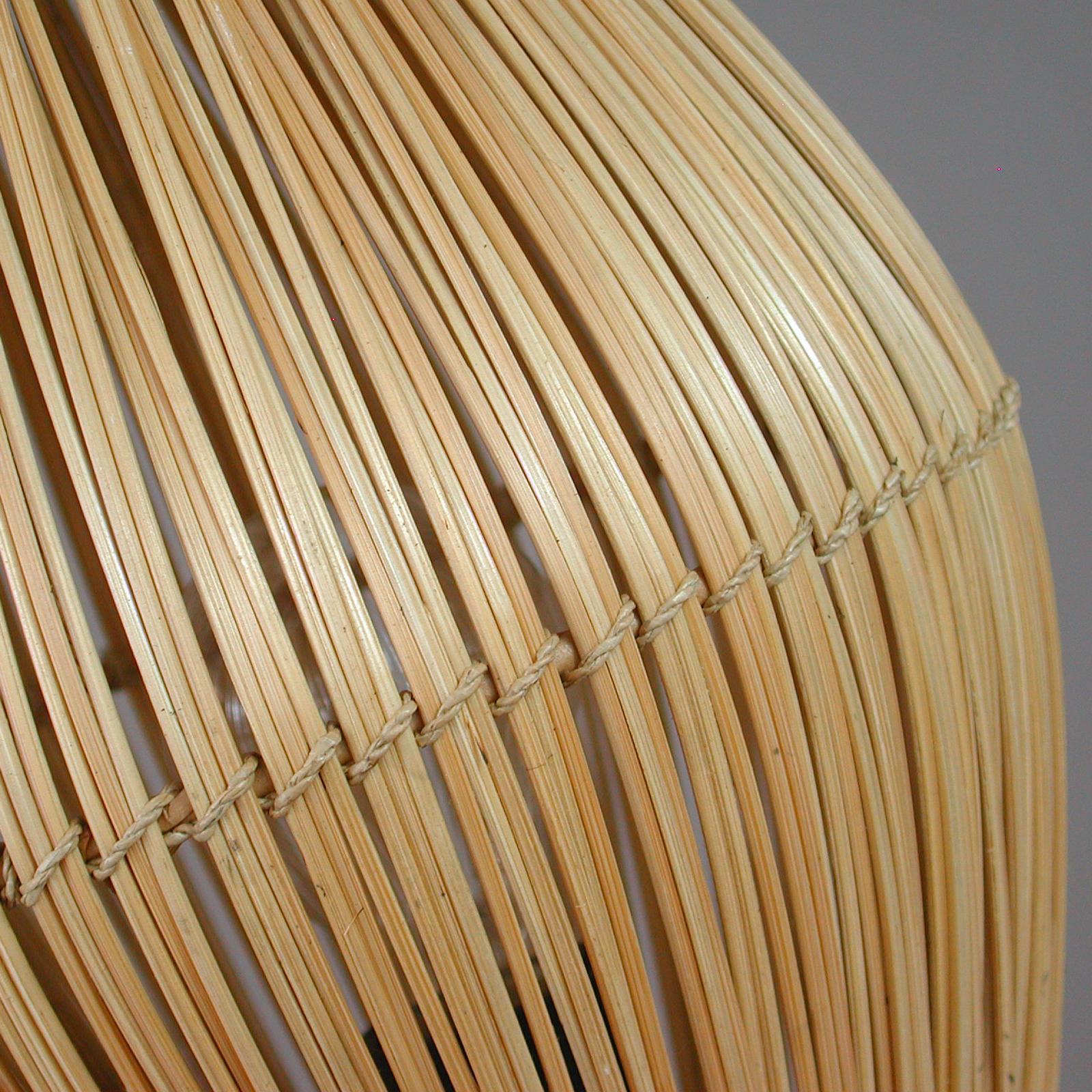 Midcentury Swedish Teak and Rattan Table Lamp, 1950s For Sale 1