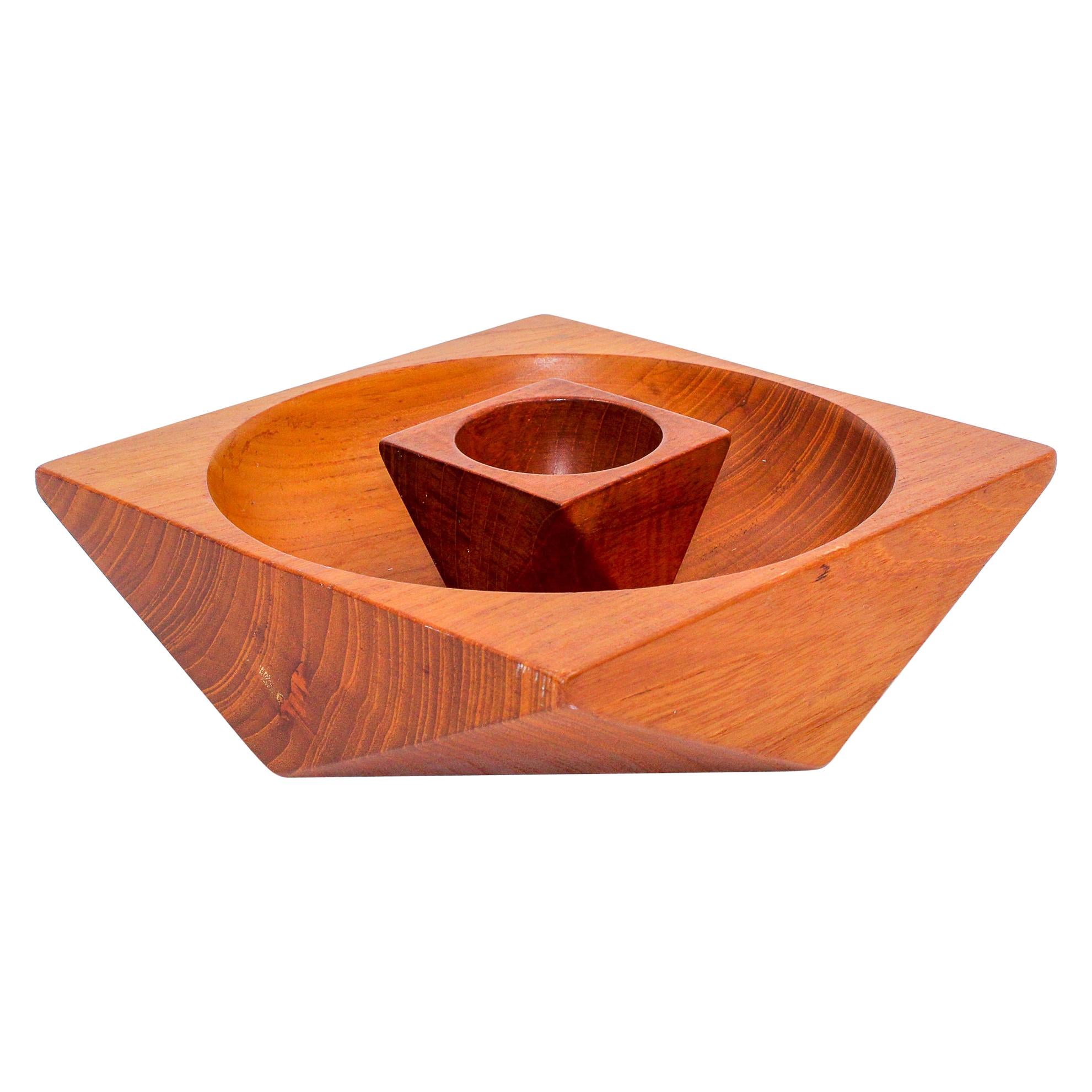 Midcentury Swedish Teak Bowls by Söwe Konst, 1950s For Sale
