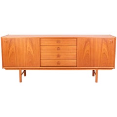 Midcentury Swedish Teak Sideboard with Sliding Doors