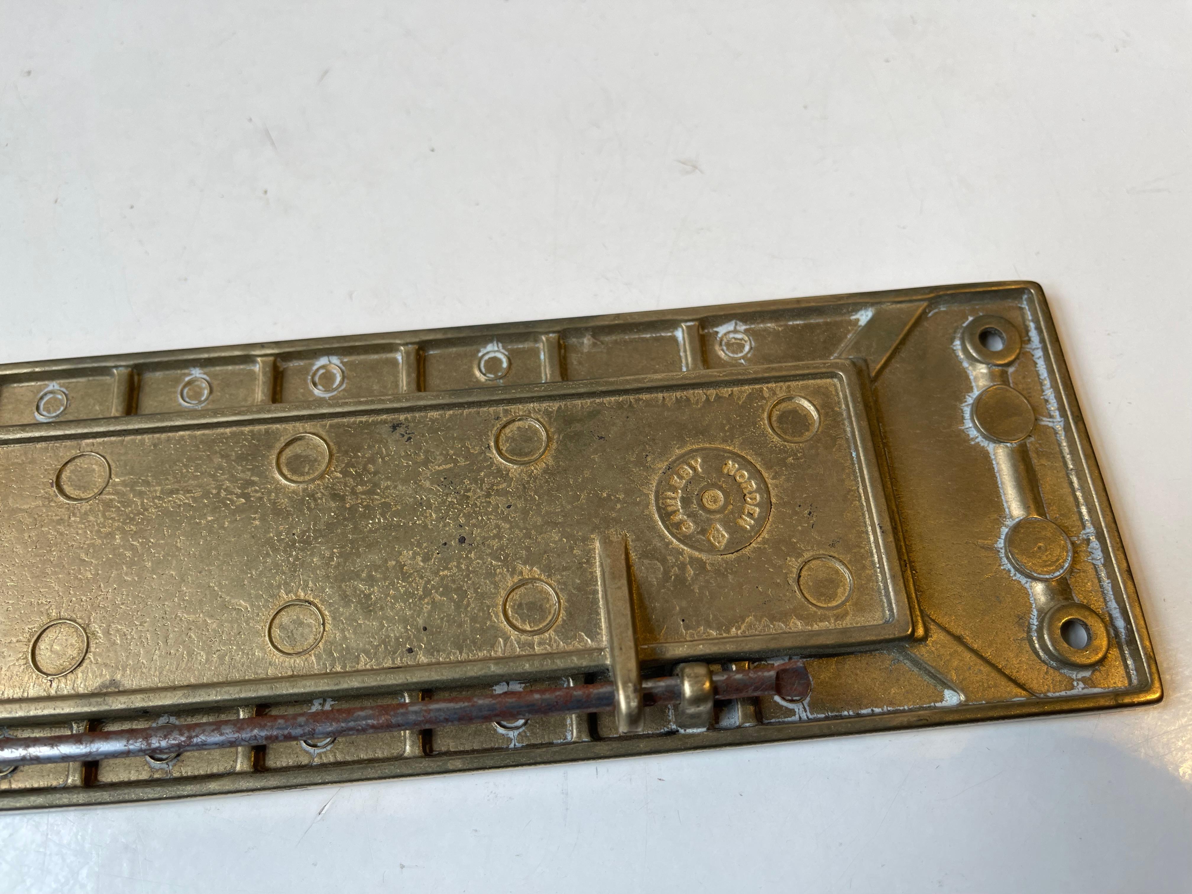 Midcentury Swedish Wide Brass Door Letter Slot - Plate by Gamleby Norden For Sale 3