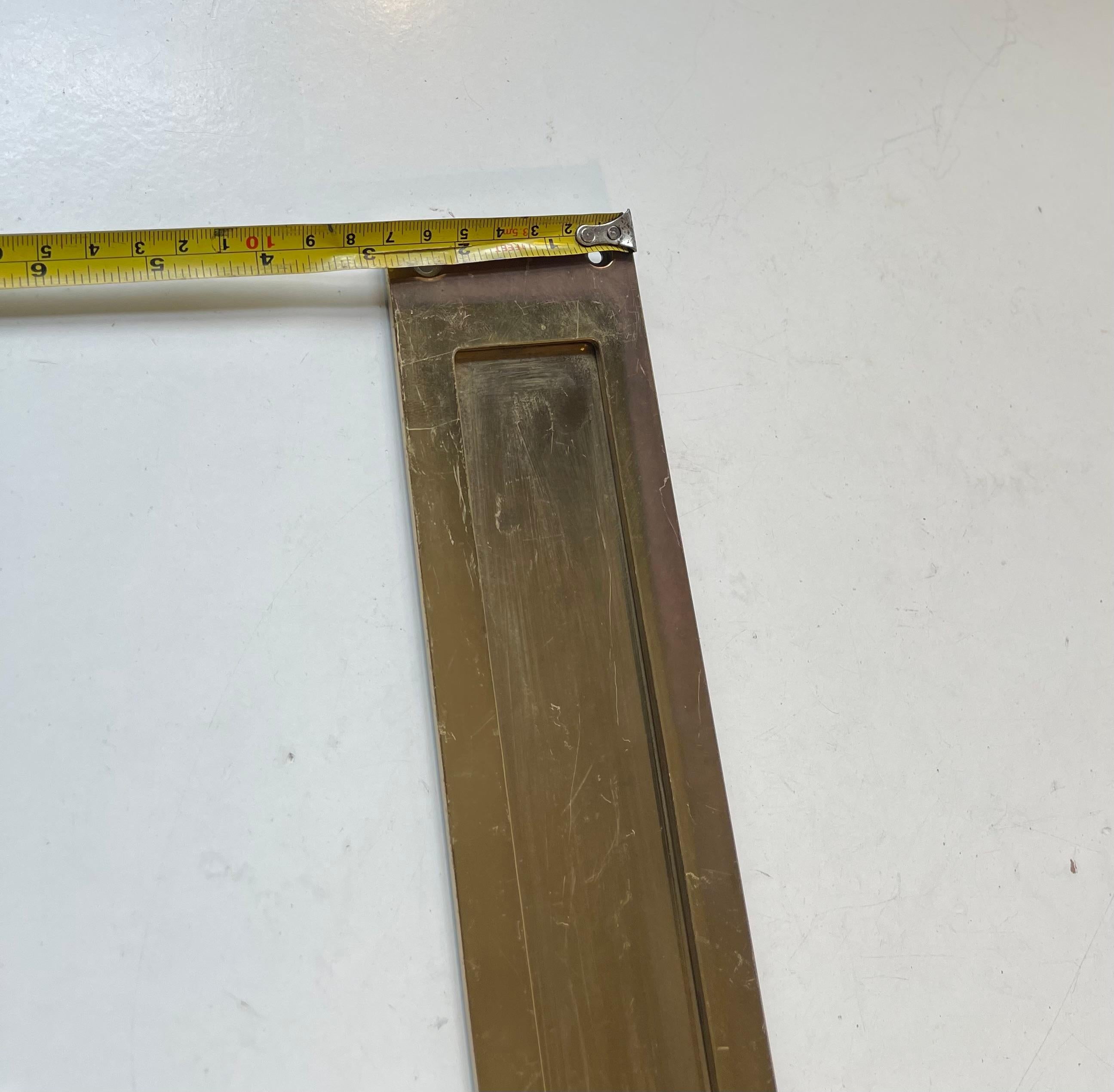 Midcentury Swedish Wide Brass Door Letter Slot - Plate by Gamleby Norden For Sale 4