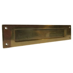 Midcentury Swedish Wide Brass Door Letter Slot - Plate by Gamleby Norden