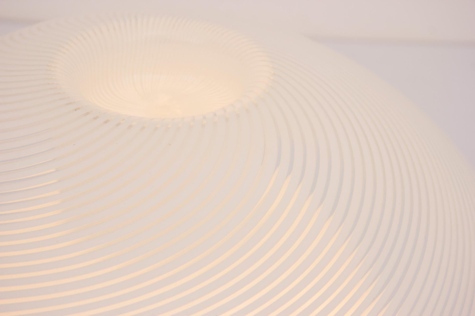 20th Century Midcentury Swirl Glass Canopy Table Lamp