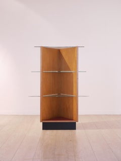 Midcentury Swiss Modernist V-Shaped Freestanding Shelving Unit