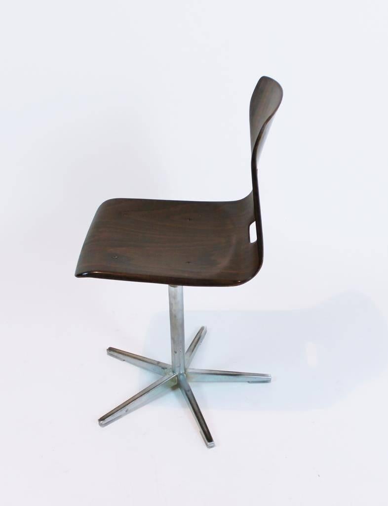 Steel Midcentury Swiss Swivel Chair from Embru, 1960s For Sale