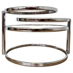 Midcentury Swivel and Folding Chrome Coffee Table, Germany, 1970s