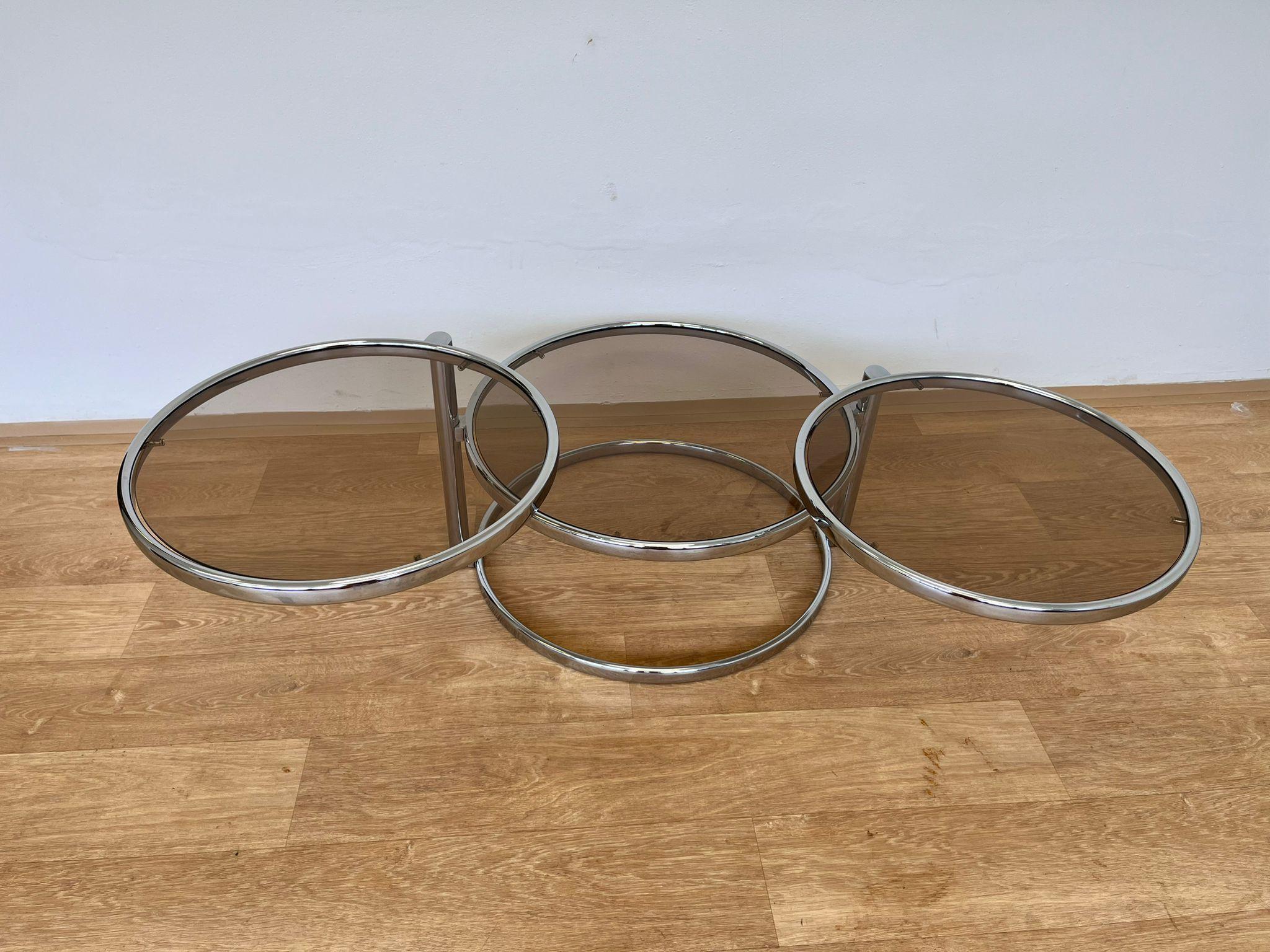 Mid-Century Modern Midcentury Swivel and Folding Chrome Coffee Table, Germany, 1970s For Sale