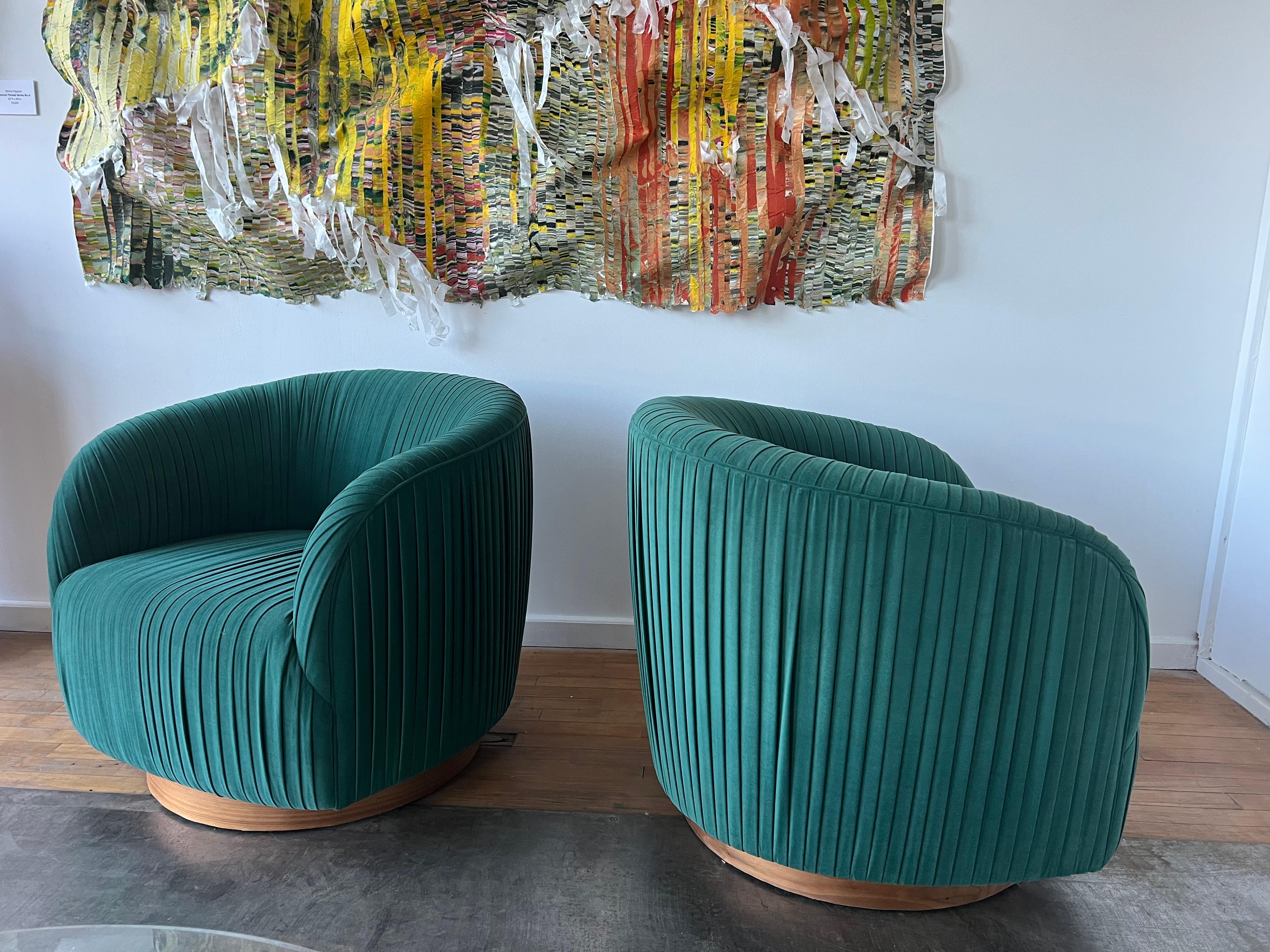 Mid-Century Modern Mid-Century Swivel Barrel Chairs  For Sale