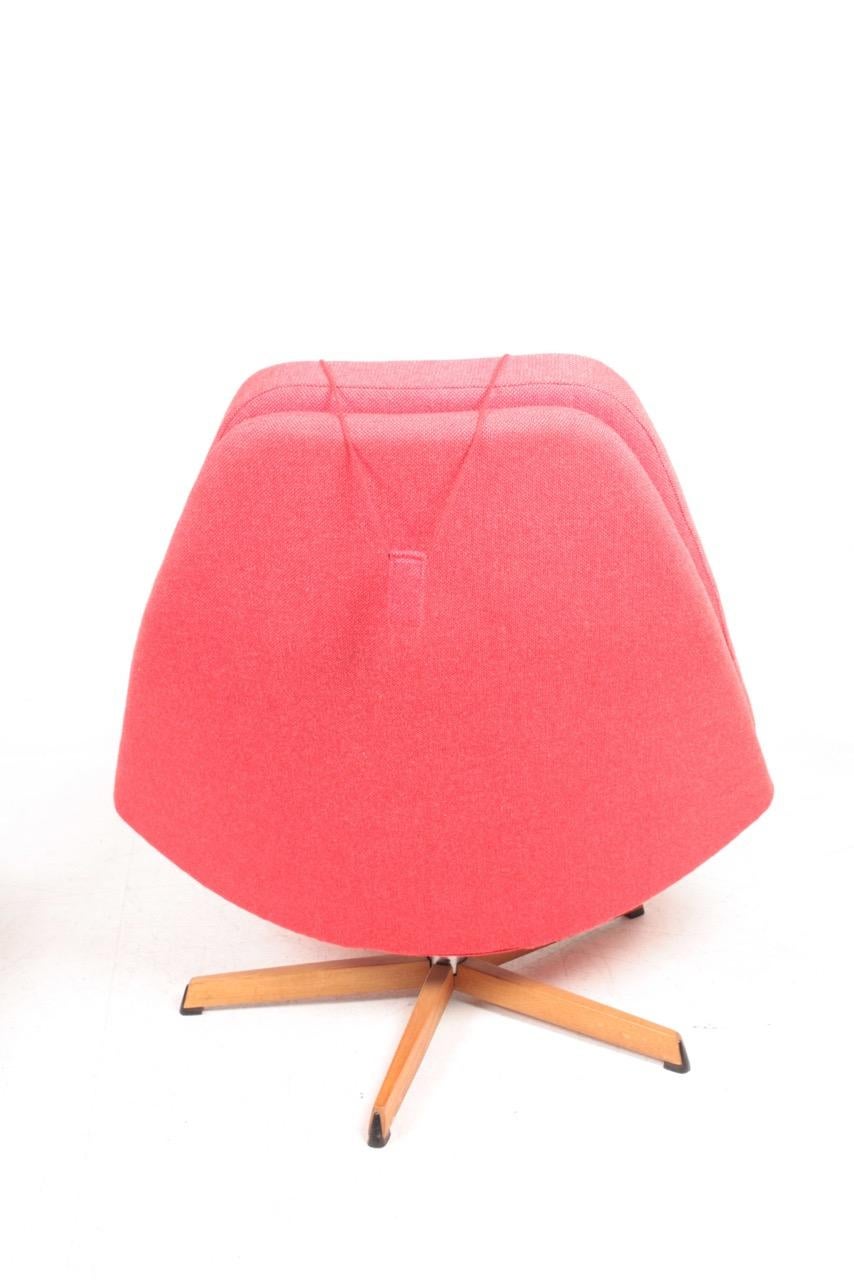 Midcentury Swivel Chair and Ottoman by Madsen & Schubell, Danish Design, 1960s 1