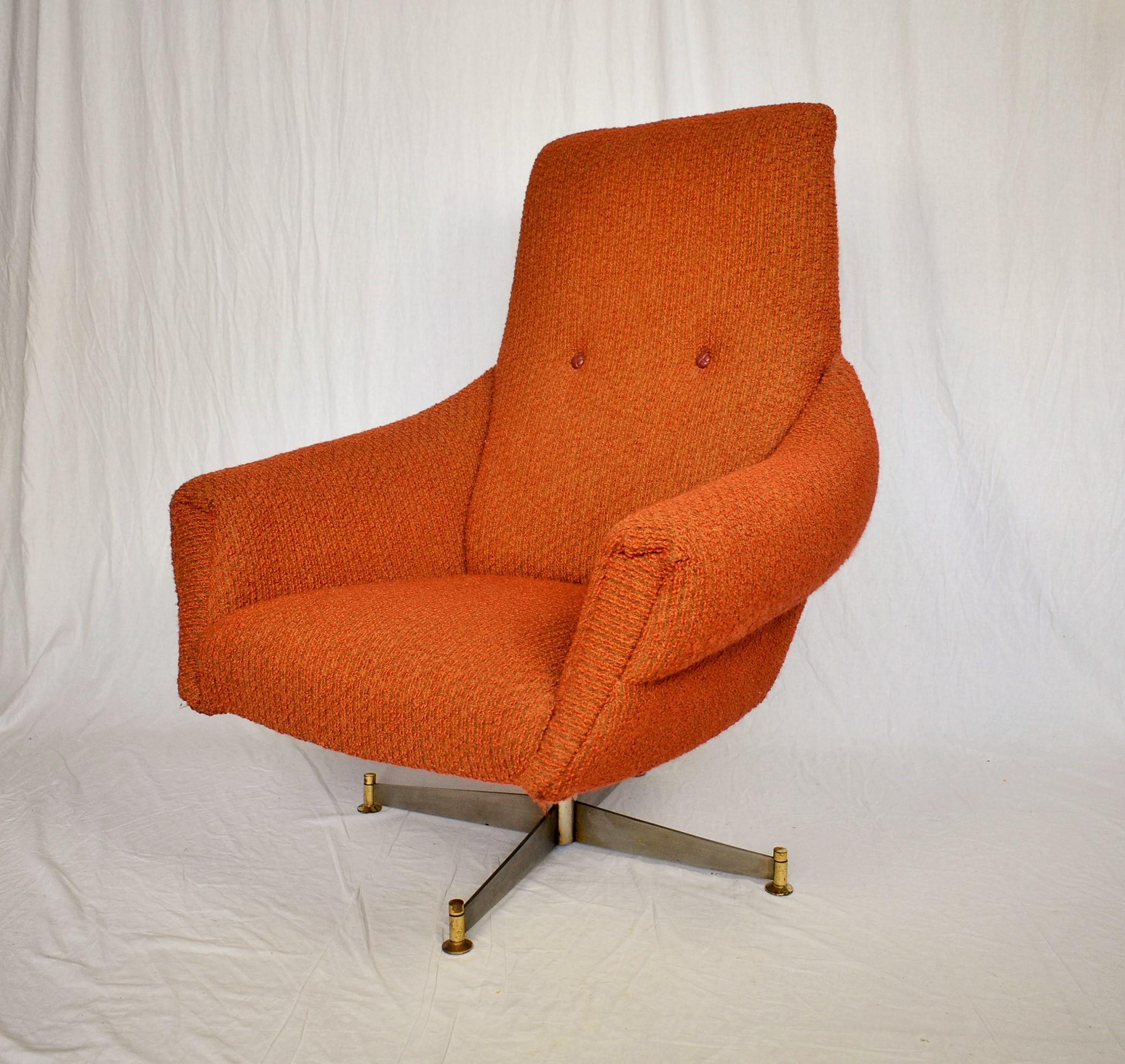 Mid-20th Century Mid-Century Swivel Chair, Italian, 1969s For Sale