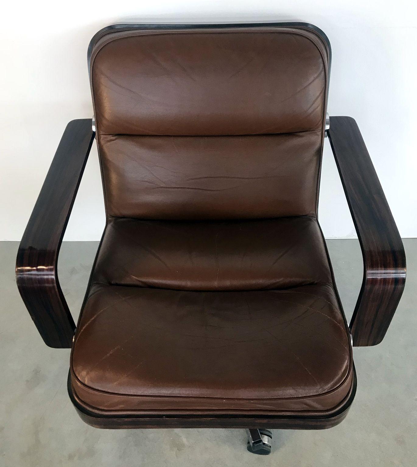 French Midcentury Swivel Desk Chair For Sale
