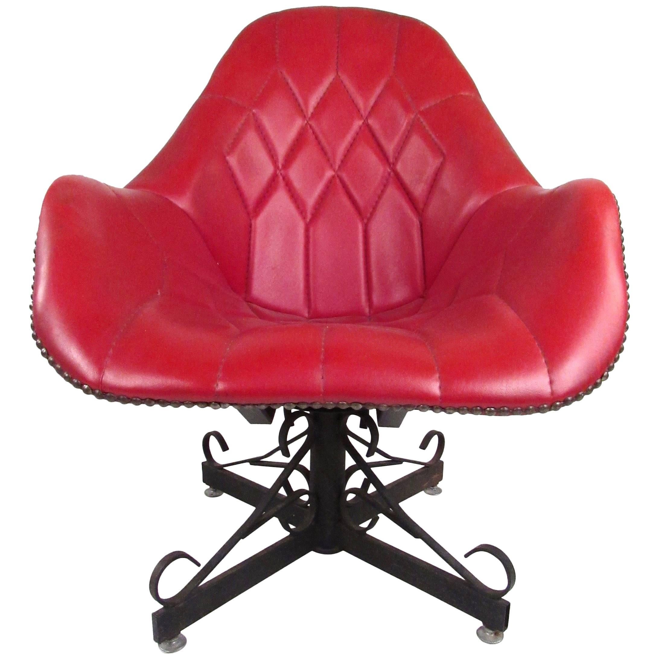 Silla de salón giratoria de mediados de siglo