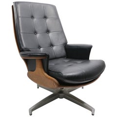 Fauteuil de salon pivotant et inclinable du milieu du siècle dernier de Heywood Wakefield