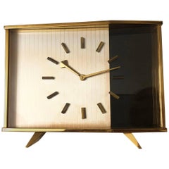 Midcentury Table Clock Attributed to Jaeger-LeCoultre, Switzerland