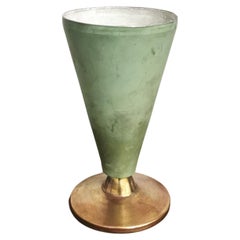 Midcentury Table Lamp Brass Enameled Aluminum Lighting Italian Design, 1950s