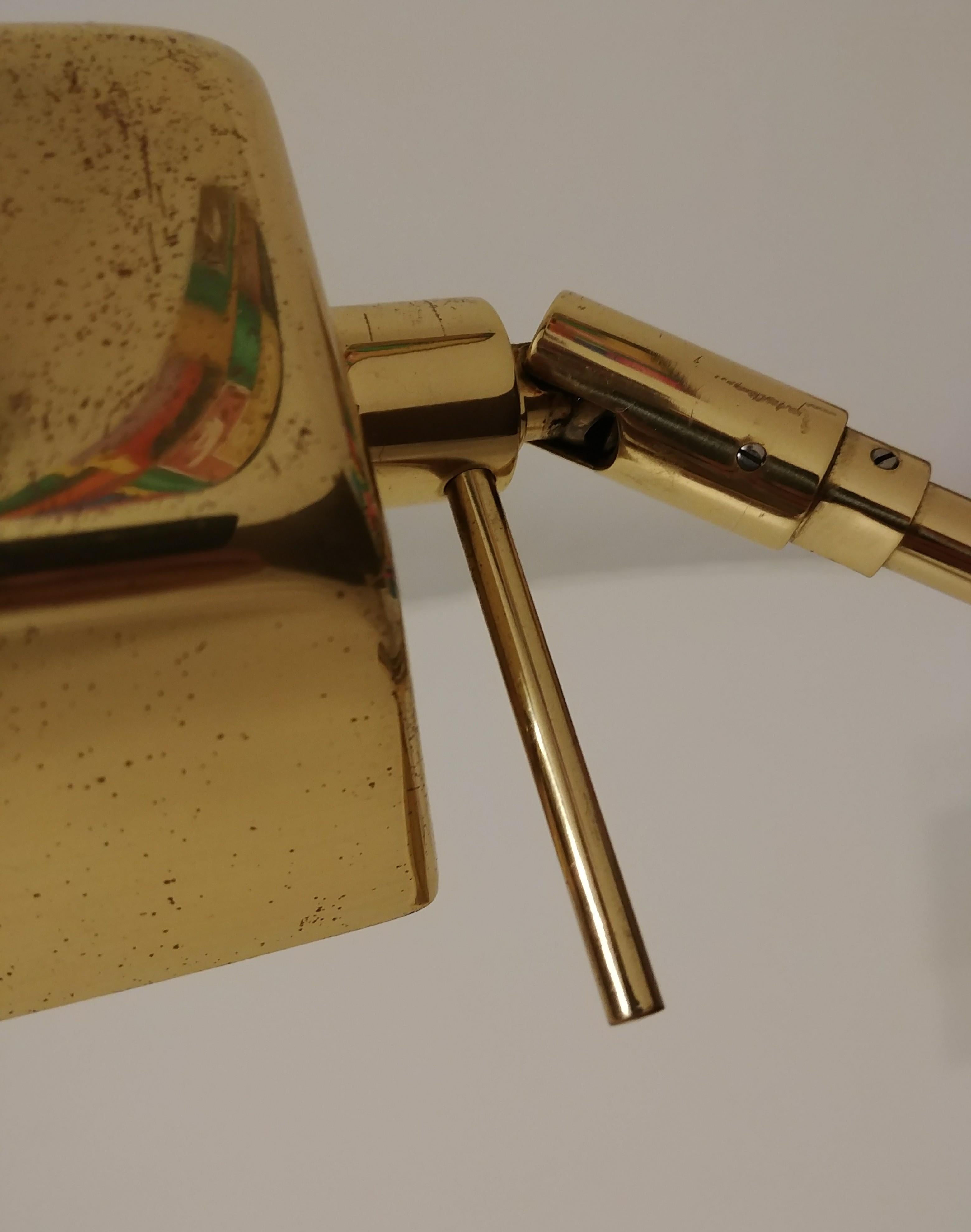 Midcentury Table Lamp Brass Golden Aluminum Italian Design, 1960s 1