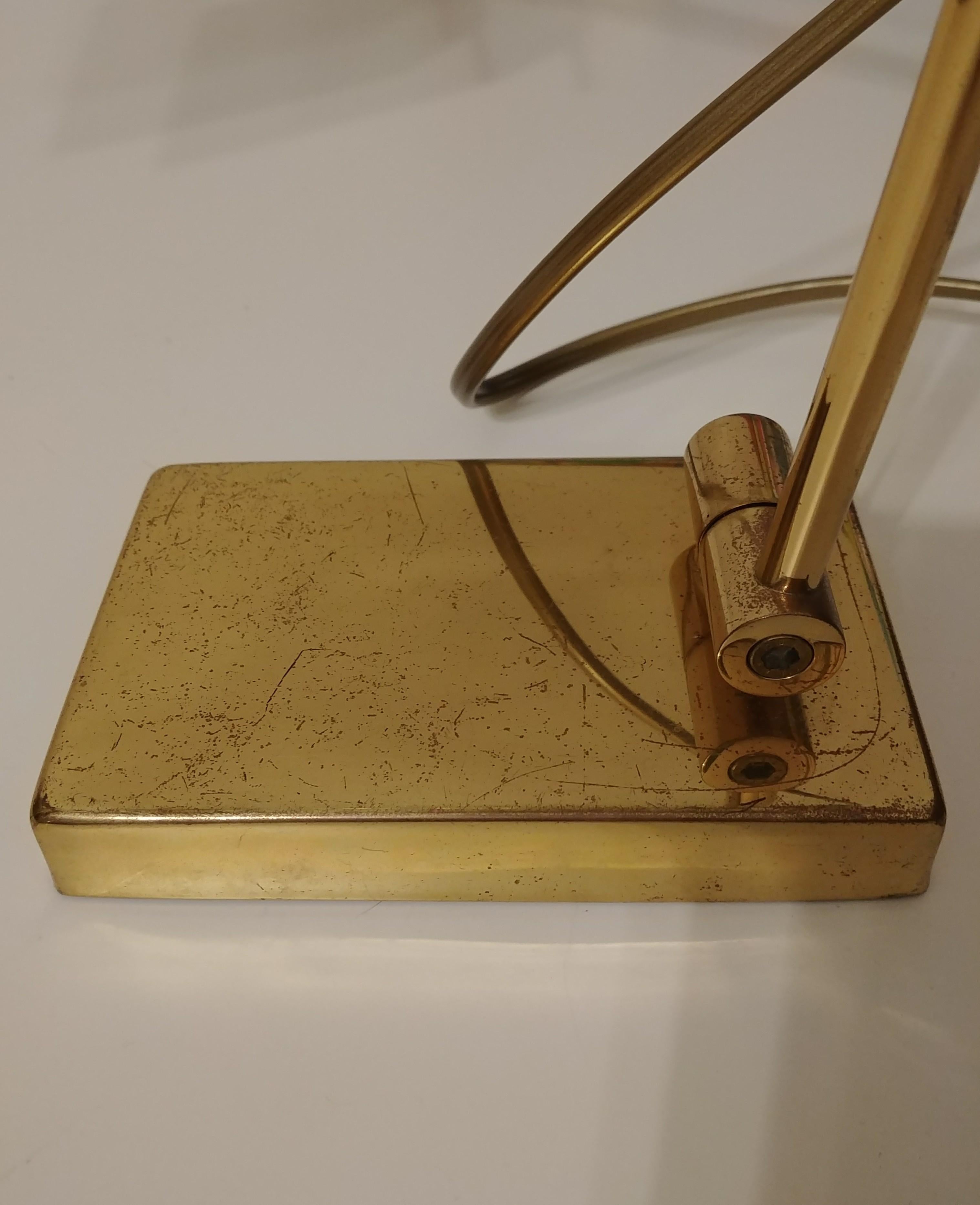 Midcentury Table Lamp Brass Golden Aluminum Italian Design, 1960s 4