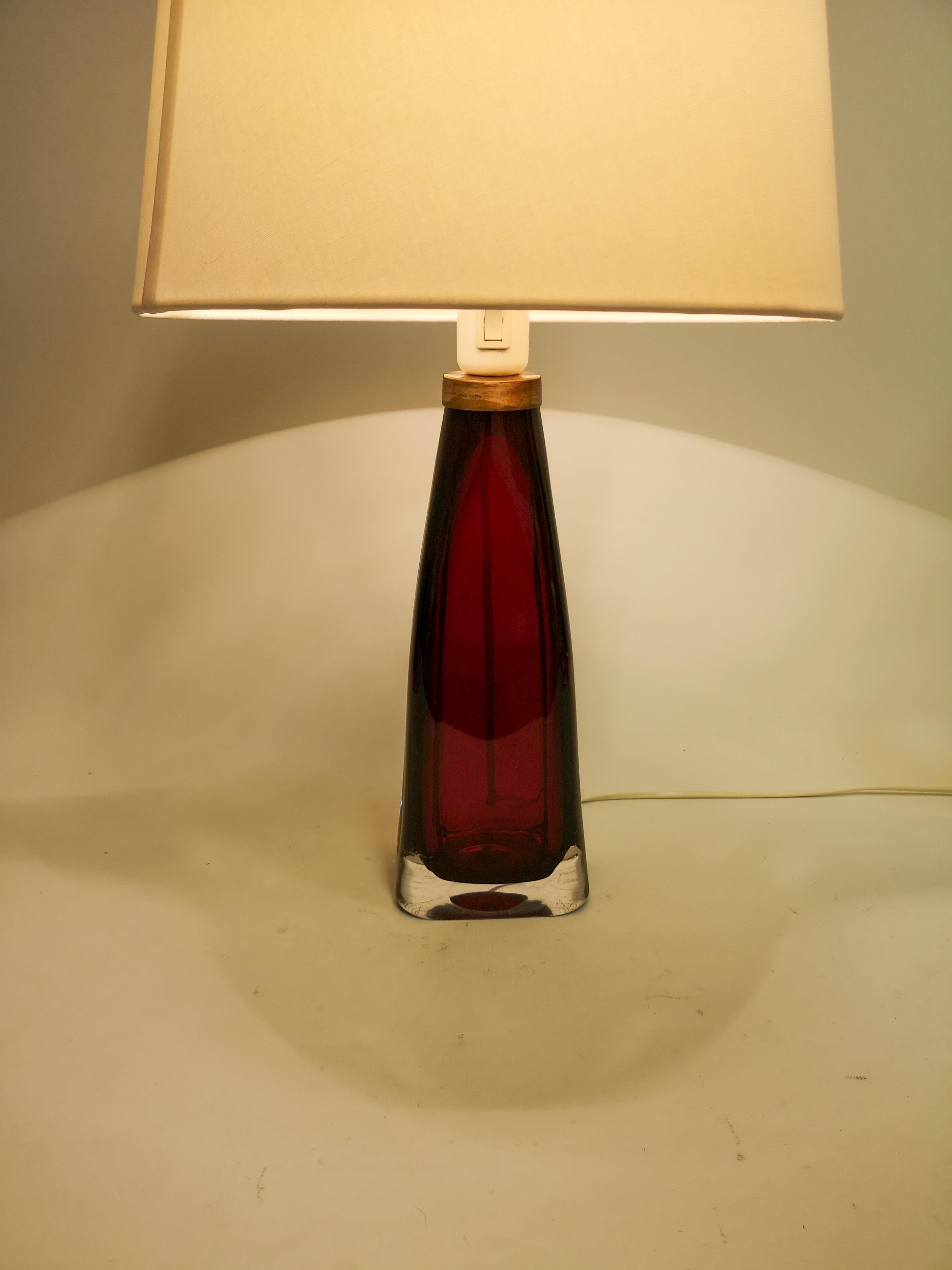 Crystal Midcentury Table Lamp by Carl Fagerlund for Orrefors Sweden RD 1323