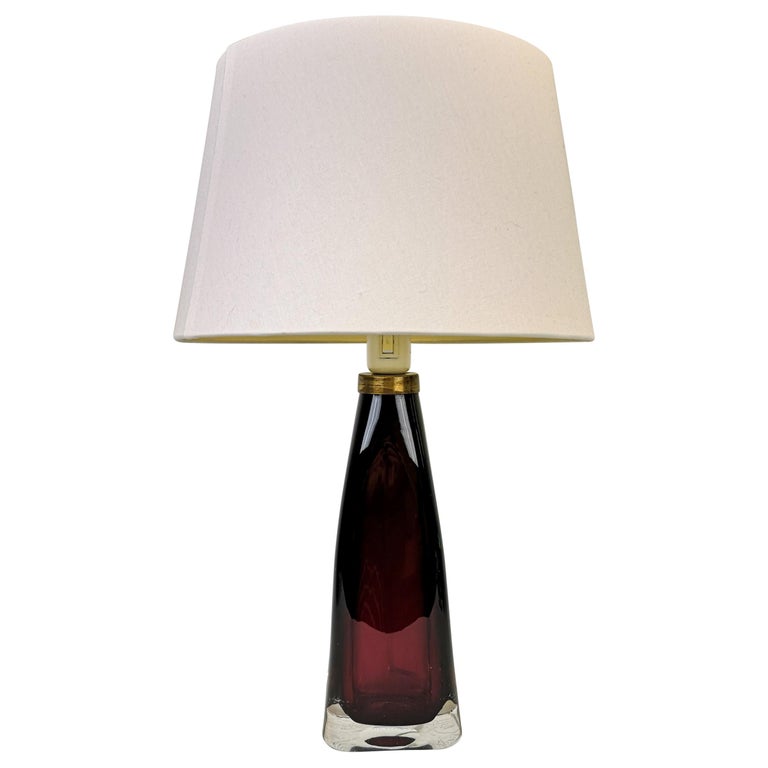 Midcentury Table Lamp by Carl Fagerlund for Orrefors Sweden RD 1323 For Sale