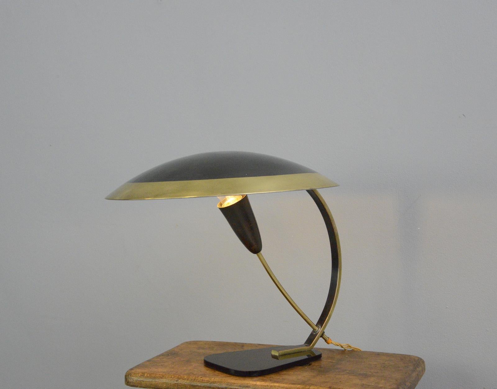 Brass Midcentury Table Lamp by Helo, circa 1950s