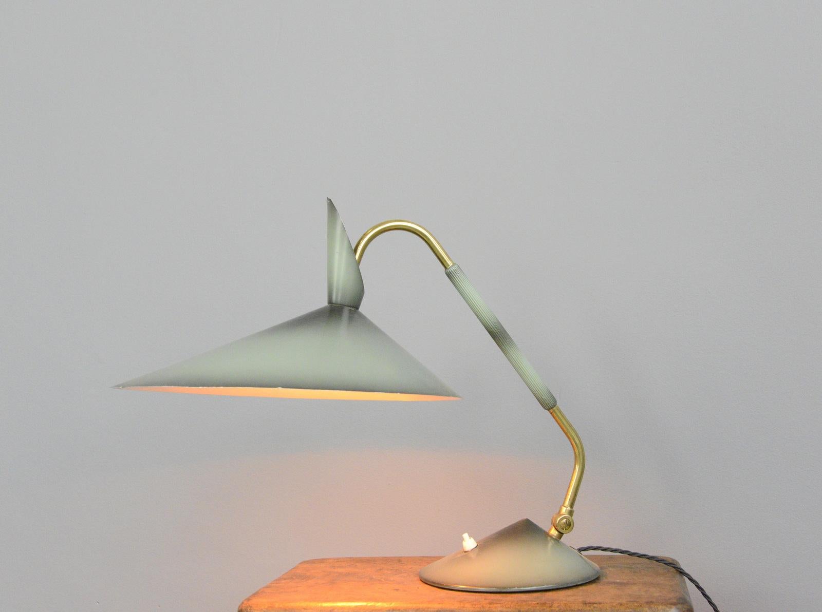 Brass Midcentury Table Lamp by Helo, circa 1960s