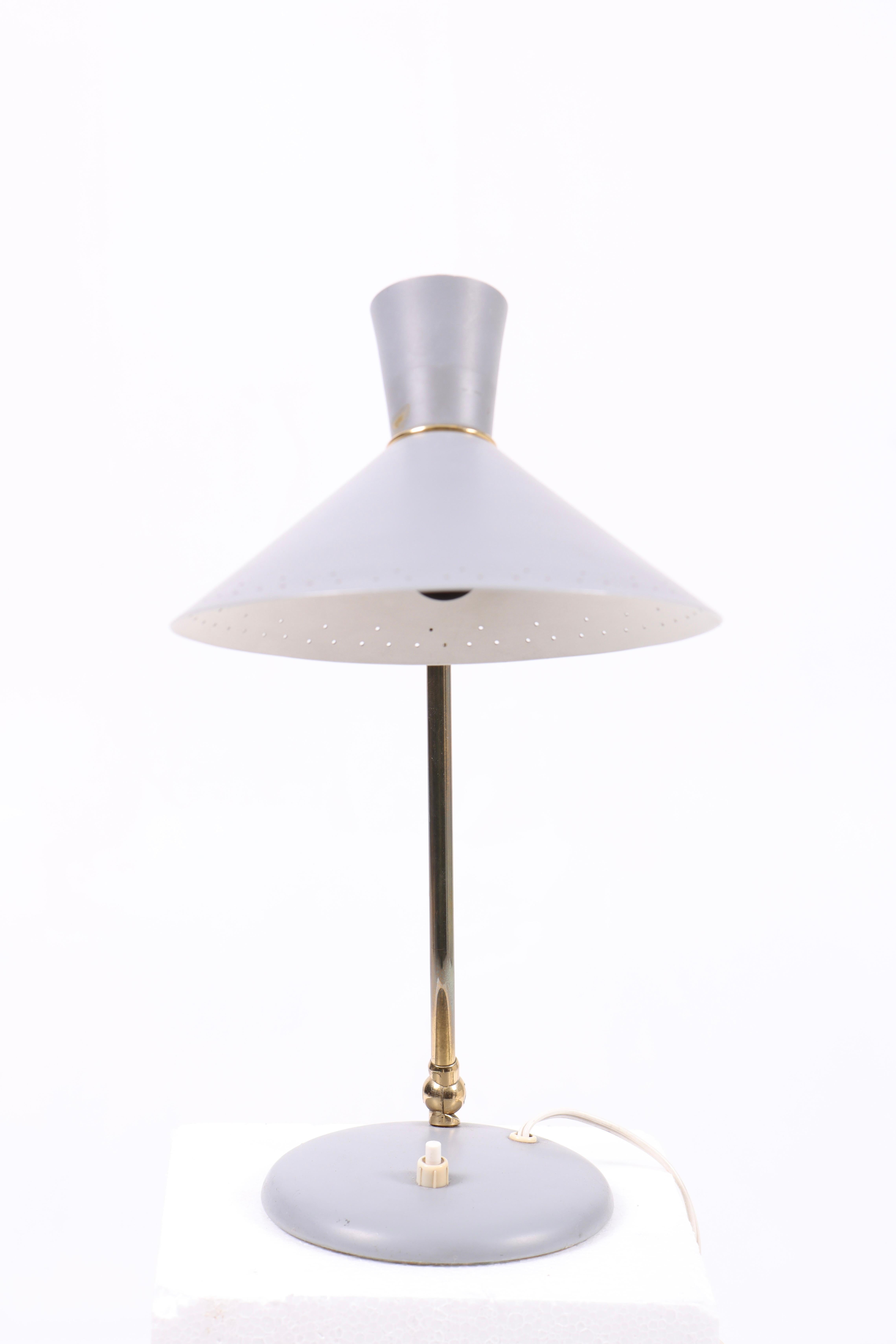 Table lamp in metal and brass - Designed and made by Holm Sørensen Denmark in the 1950's in great condition.