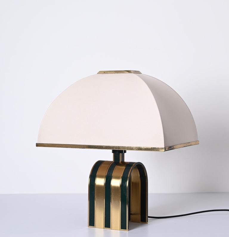 Mid-Century Modern Solid Brass Italian Table Lamp