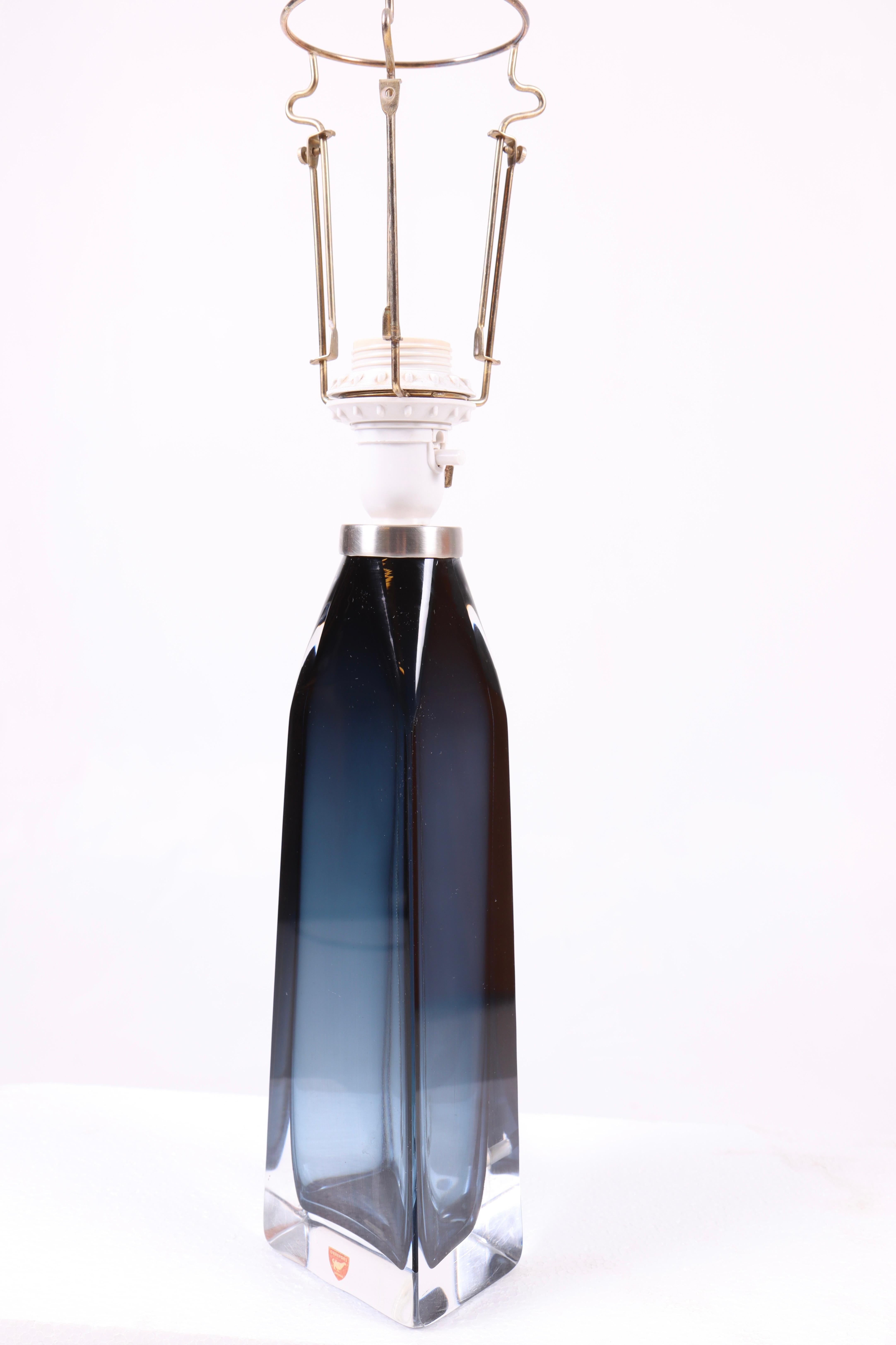 Scandinavian Modern Midcentury Table Lamp Designed by Carl Fagerlund for Orrefors Glass, 1950s For Sale