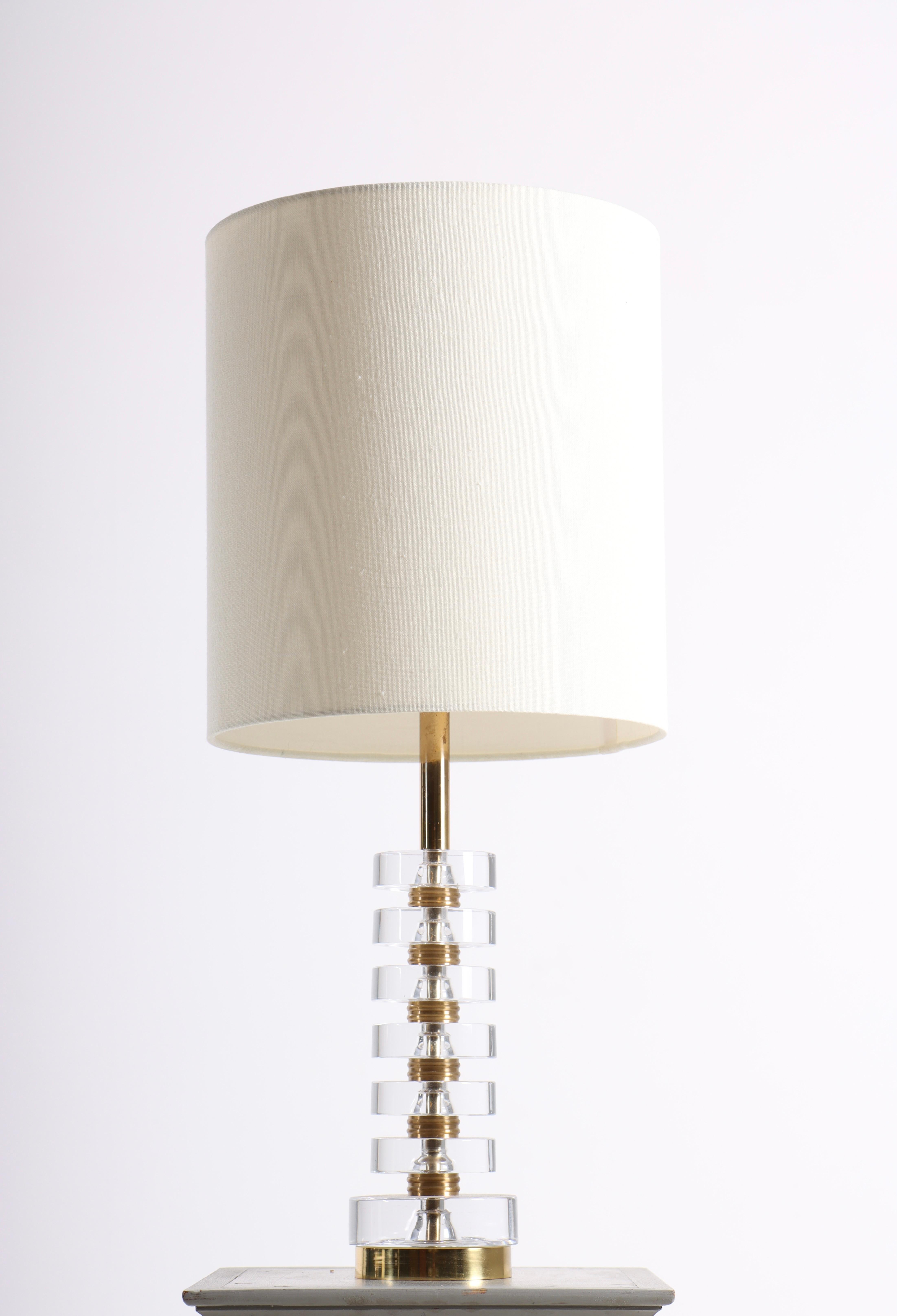 Mid-20th Century Midcentury Table Lamp Designed by Carl Fagerlund for Orrefors Glass, 1950s For Sale