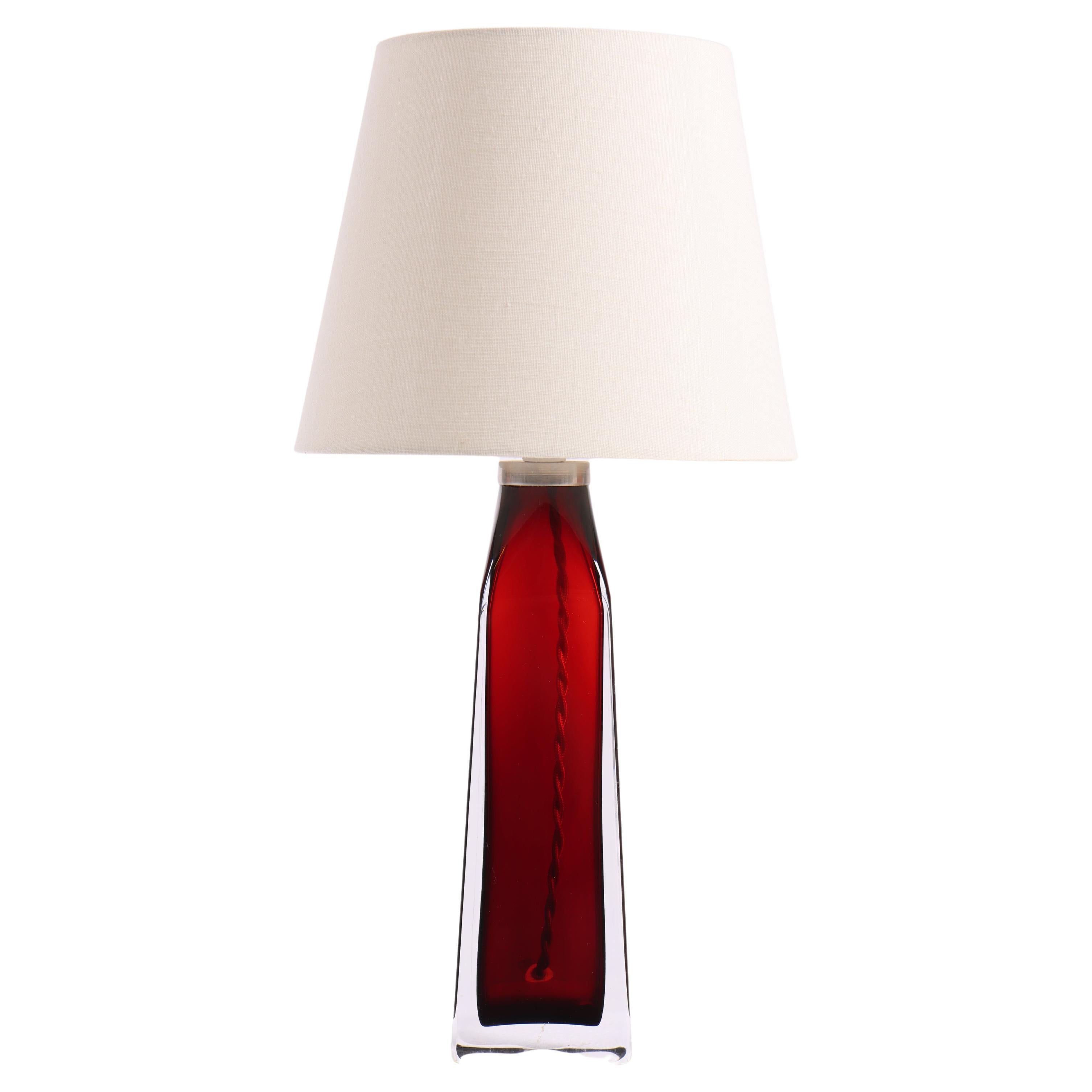 Midcentury Table Lamp Designed by Carl Fagerlund for Orrefors Glass, 1950s