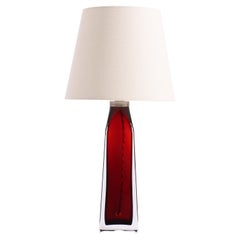 Midcentury Table Lamp Designed by Carl Fagerlund for Orrefors Glass, 1950s
