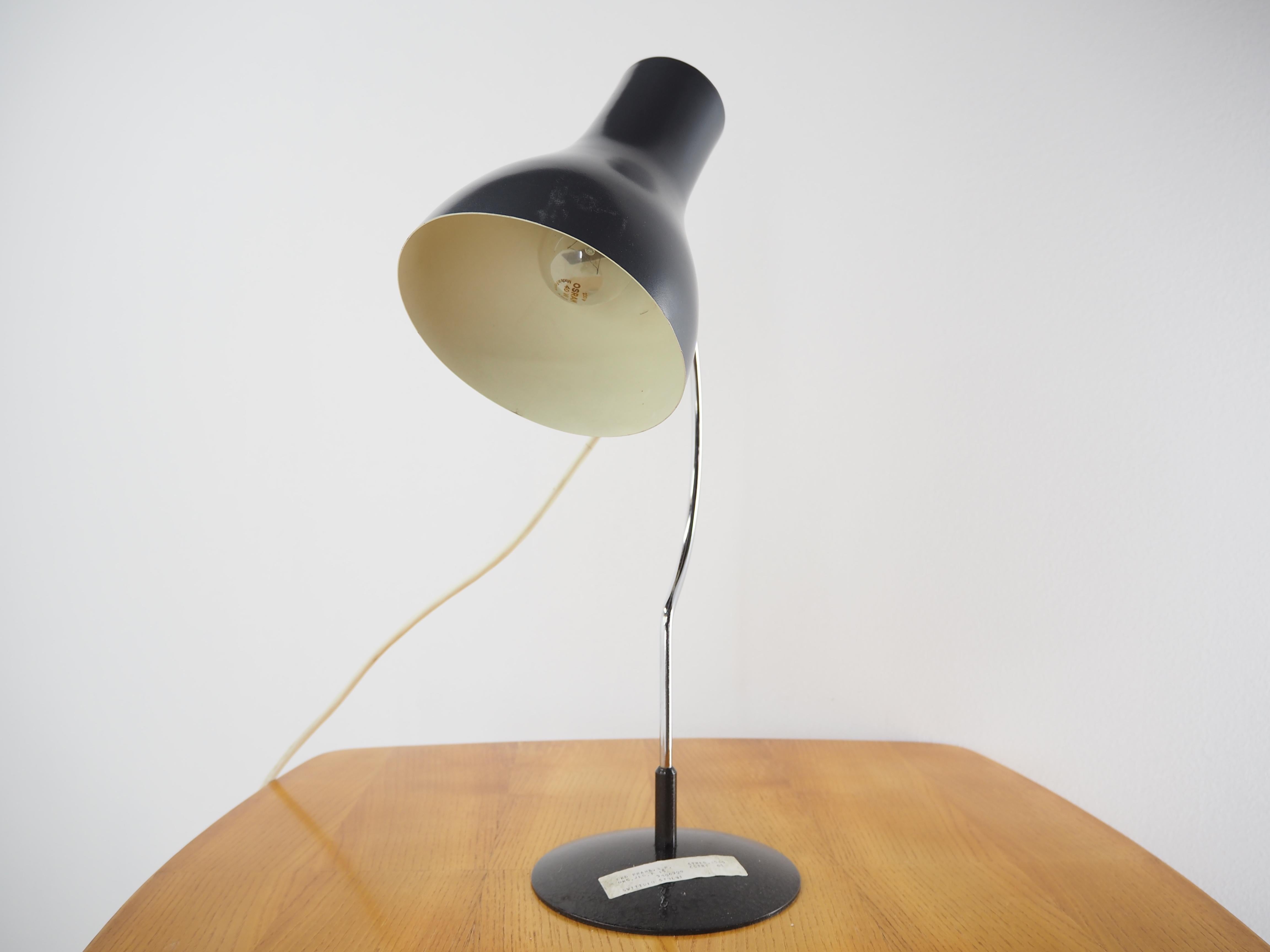Czech Midcentury Table Lamp Designed by J. Hurka for Napako 1970s Type 0521