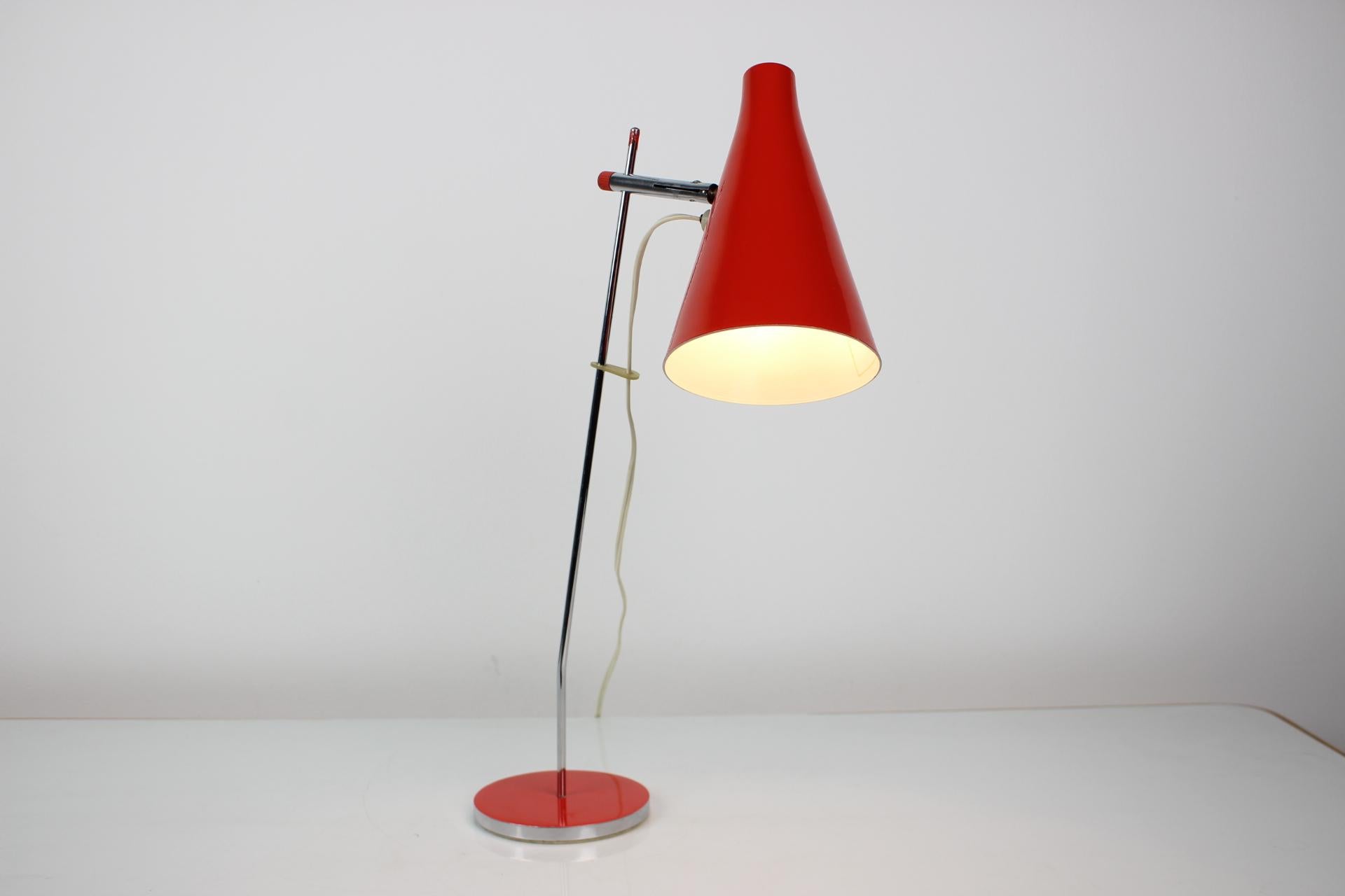 Metal Mid-Century Table Lamp Designed by Josef Hurka, 1960s For Sale